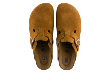 Birkenstock Boston R Soft Footbed Mink Suede Leather Unisex #color_brown